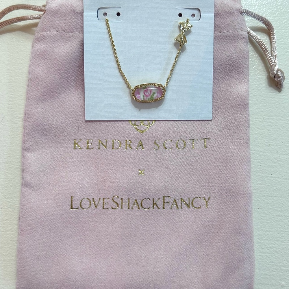 Kendra Scott LoveShackFancy Elisa Marie Pink Necklace. Brand New with tags